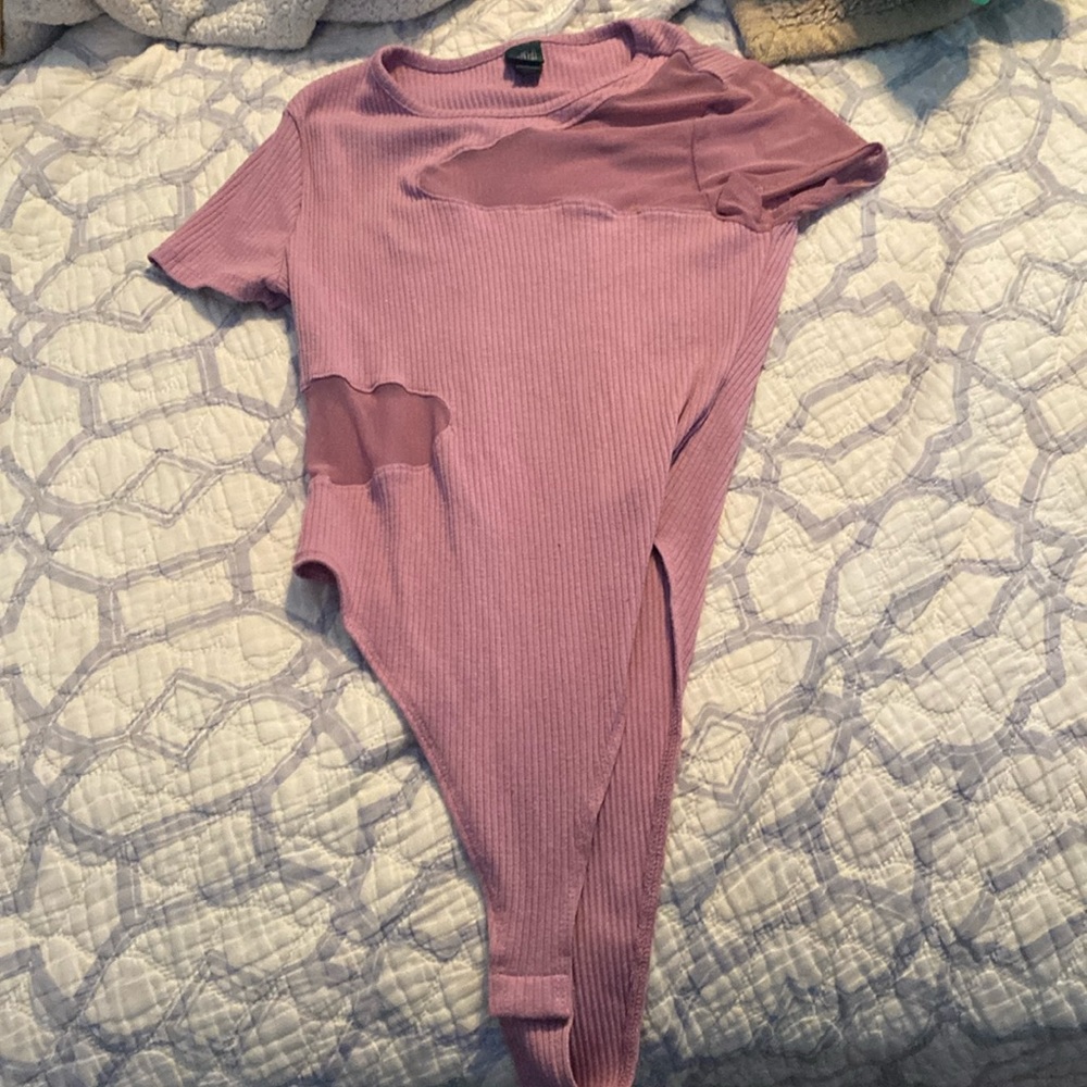 purple bodysuit